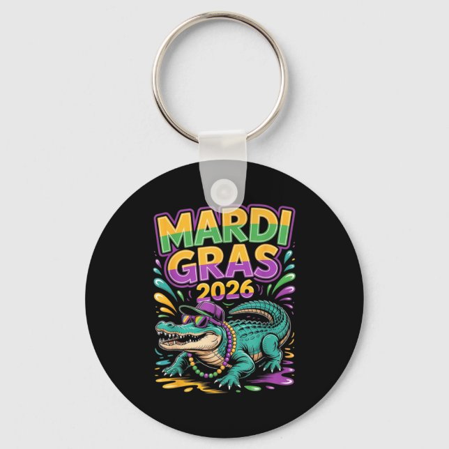 Llavero Carnaval Mardi Gras 2026 Cocodrilo (Anverso)