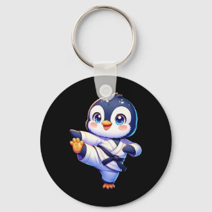 Llavero Carne Adorable de Karate Penguin Crane Kick Pose
