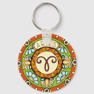 Llavero Carnero Sternzeichen Mandala alegre