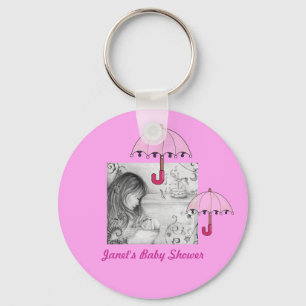 Llavero Carousel Dreams Pink Umbrella Button Keychain
