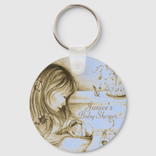 Llavero Carousel Dreams Vintage Blue Button Keychain