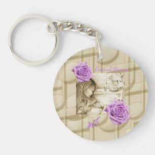 Llavero Carousel Dreams Vintage Rosa Circle Keychain