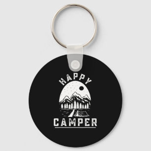 Llavero Carpa feliz retro campista bosque de pino montaña