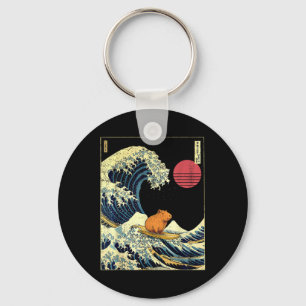 Llavero Carpincho japonés ola Kanagawa divertido surf anim