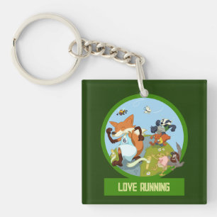 Llavero Carrera de Animales del Bosque Quirky Amor por Cor