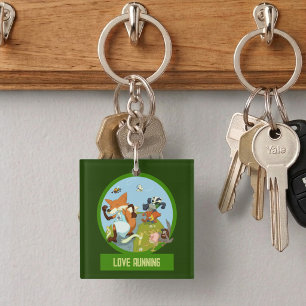 Llavero Carrera de Animales del Bosque Quirky Amor por Cor