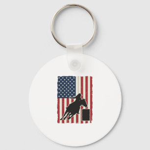 Llavero Carrera de Barriles Bandera Americana Diseño Vecto