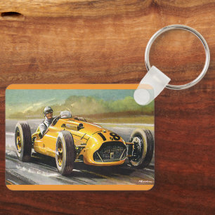 Llavero Carrera de coches de carreras deportivos vintage,