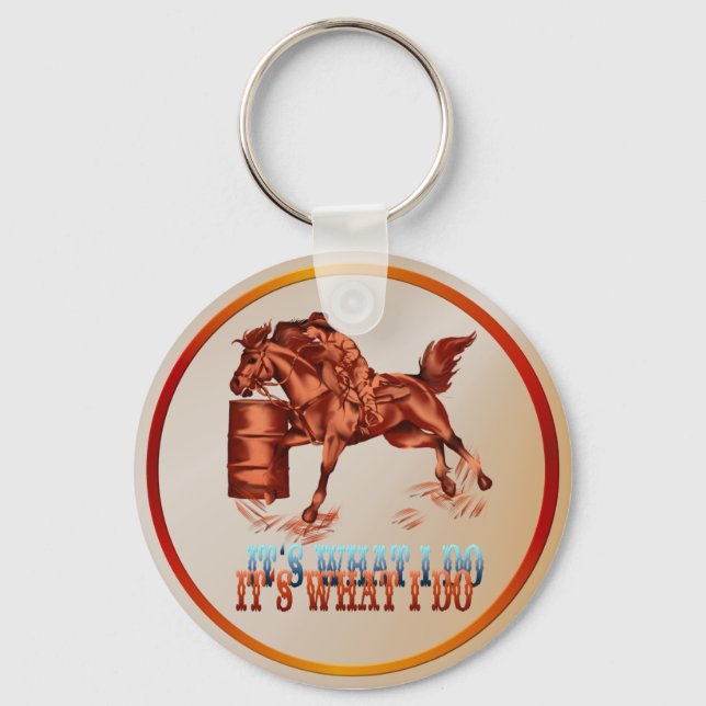 Llavero Carreras de barril es lo que hago -Keychain (Anverso)