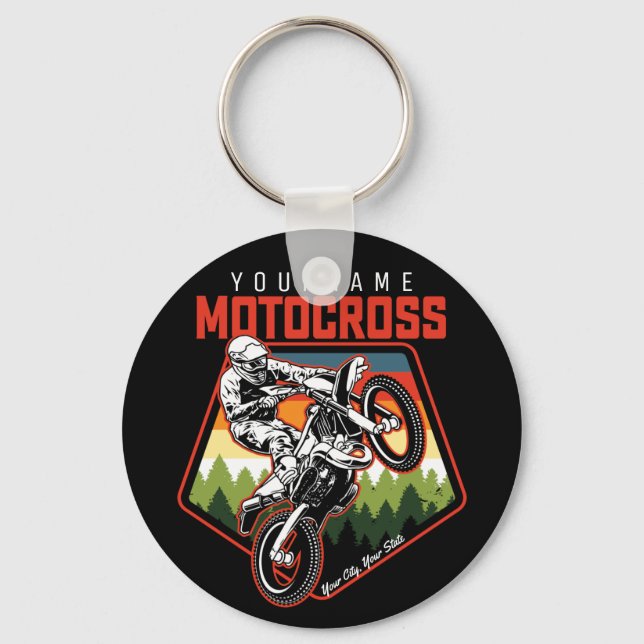 Llavero Carreras Motocross personalizada Dirt Bike Trail R (Anverso)