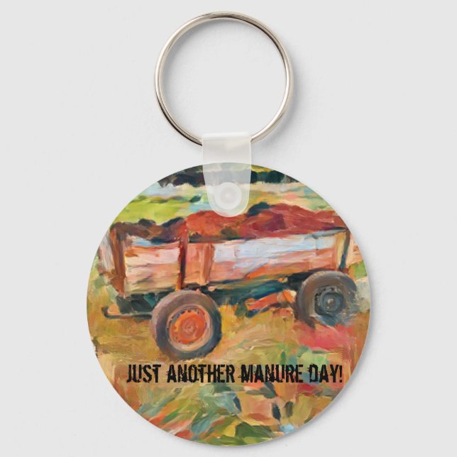 Llavero carrito de estiércol para la vida rural, foto real (Anverso)