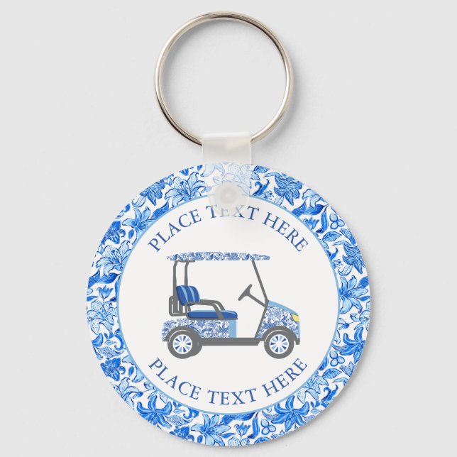 Llavero Carrito de golf de tortugas elegantes (Anverso)