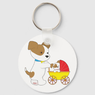 Llavero Carro de bebé lindo del perrito