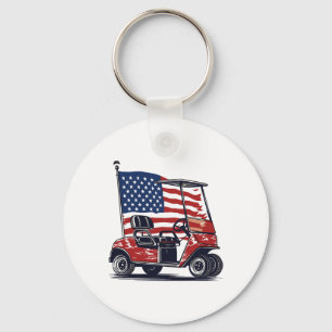 Llavero Carro De Golf Bandera Americana 4 De Julio Deporte