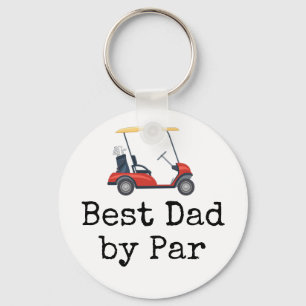 Llavero Carro de golf con el mejor padre de Par Padre