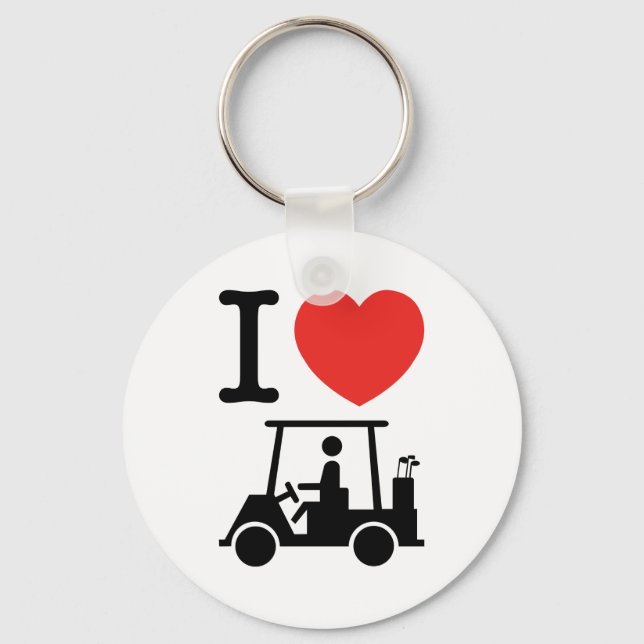 Llavero Carro de golf I Heart (Love) (Anverso)
