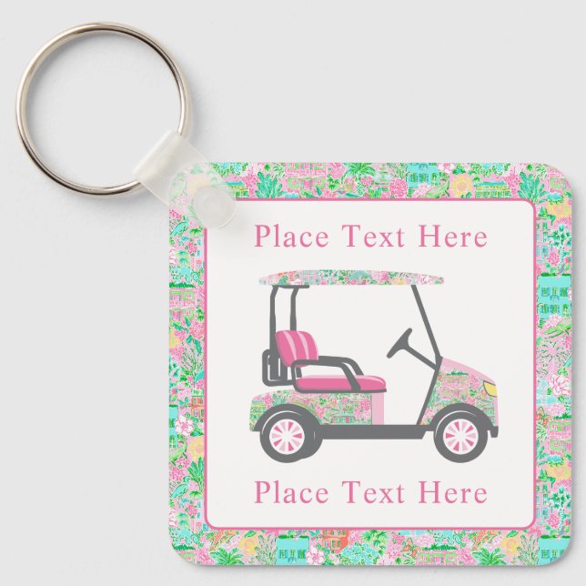 Llavero Carro de Golf Preppy Palm Beach (Anverso)