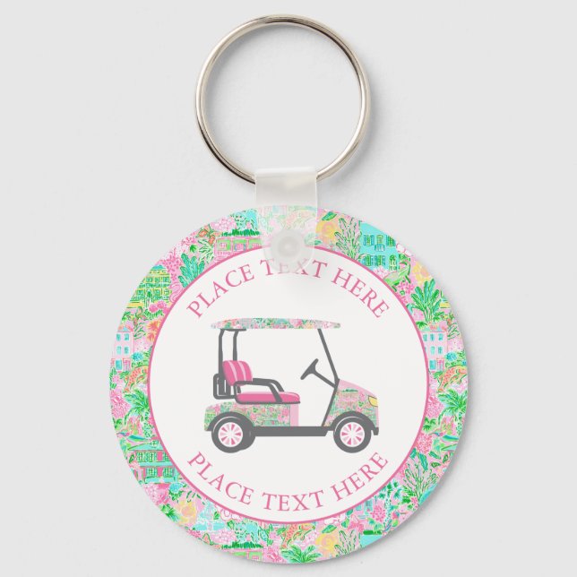 Llavero Carro de Golf Preppy Palm Beach (Anverso)