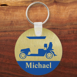 Llavero Carro de golf único divertido con clubes de primer