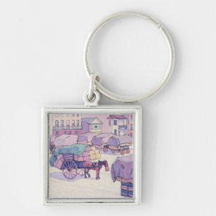 Llavero Carros del heno, mercado del Cumberland (aceite en