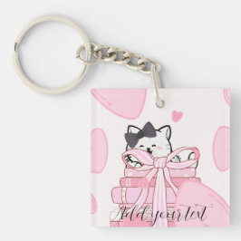 Llavero Carry Love & Books – Cat Acrylic Keychain