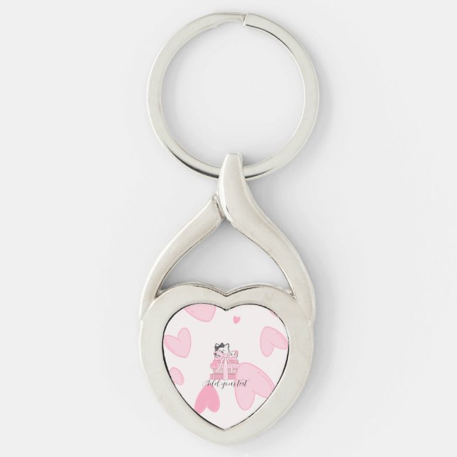Llavero Carry Love & Books – Cat Twisted Heart Keychain (Anverso)