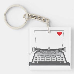 Llavero Carta de amor de máquina de escribir vintage