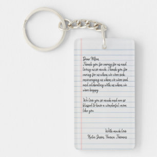 Llavero Carta de amor personalizada Una foto manuscrita