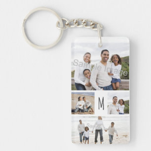 Llavero Carta de Collage de fotos de familia de Personaliz