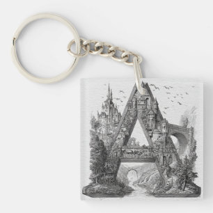 Llavero Carta de fantasía A con castillos en el cielo Libr