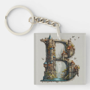 Llavero Carta de fantasía B con castillos en el cielo Libr