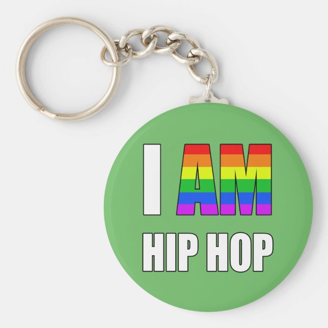 LLAVERO CARTA DE RAINBOW "I AM HIP HOP" (Frente)