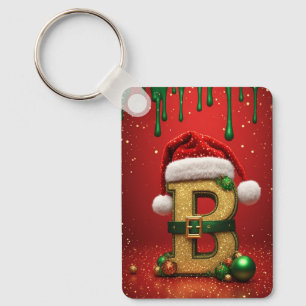 Llavero Carta de Santa B con detalles de Navidad de hoja p