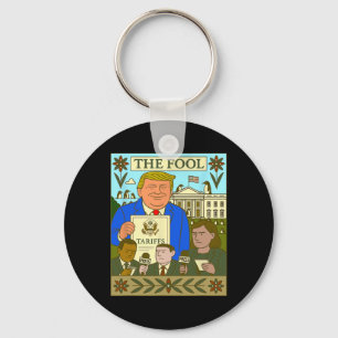 Llavero Carta de Tarot de Trump El Loco Impone Arancel a P