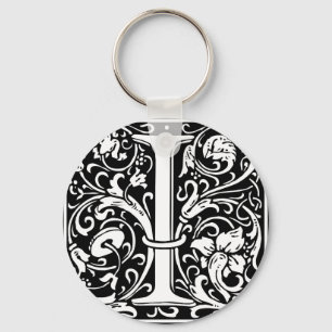 Llavero Carta I Monograma medieval Art Nouveau
