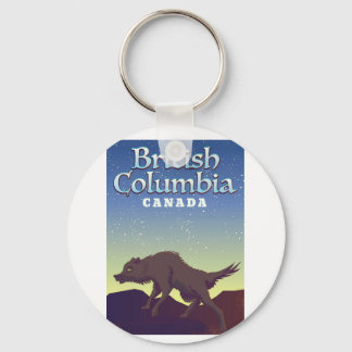 Llavero Cartel de lobo salvaje de Columbia Británica Canad