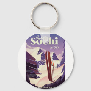 Llavero Cartel de viaje de esquí a Sochi Rusia