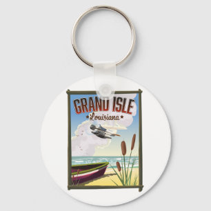 Llavero Cartel de viaje de Grand Isle, Louisiana