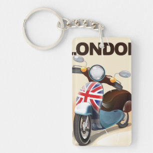 Llavero Cartel de viaje de jack scooter union de Londres.