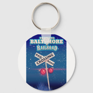 Llavero Cartel de viaje del ferrocarril Baltimore.