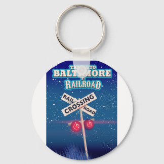 Llavero Cartel de viaje del ferrocarril Baltimore.