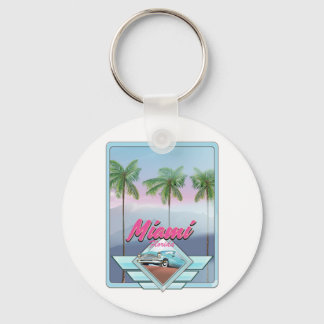 Llavero Cartel de viaje vintage de Miami Florida