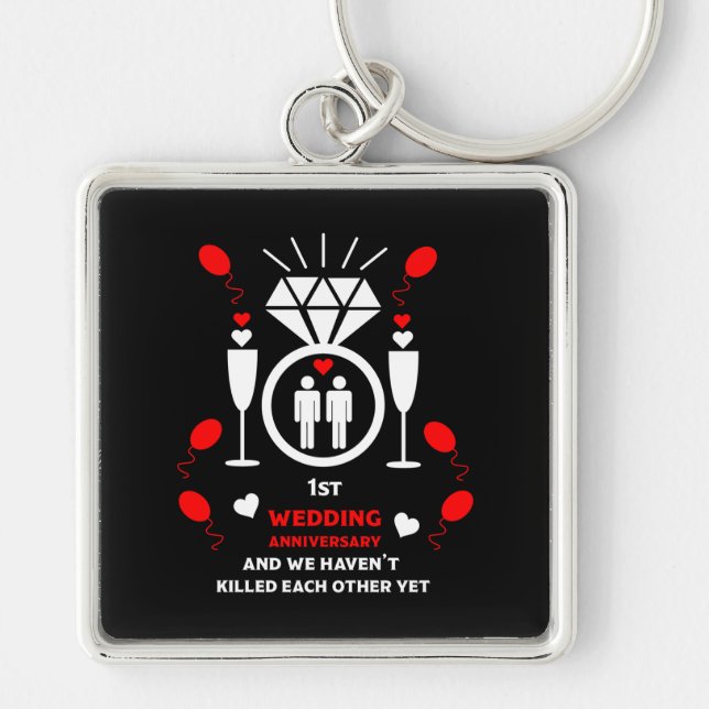 Llavero Cartel del primer aniversario del Boda de los homo (Frente)