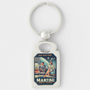 Llavero Carteles de viaje espaciales de Martini nuevos, Nu