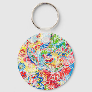 Llavero Cartera Samsung Galaxy floral vintage colorida lin
