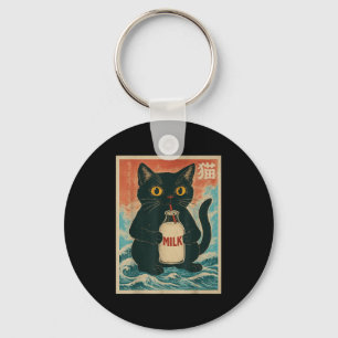 Llavero Cartón de leche de bebida de gato negro Anime Funn