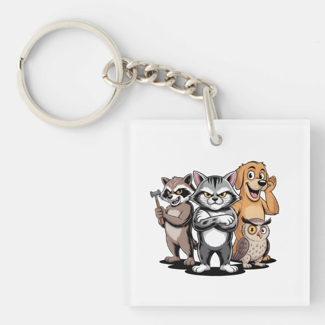 Llavero Cartoon Animal Team Character Illustration (Frente)