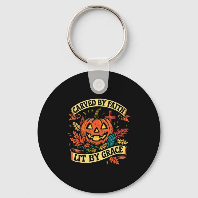 Llavero Carved By Faith Lit By Grace Religious Christian H (Anverso)