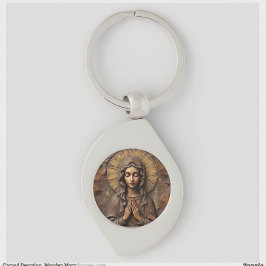 Llavero Carved Devotion  Wooden Mary
