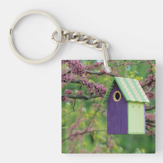 Llavero Casa De Aves En Un Árbol Redbud (Frente)